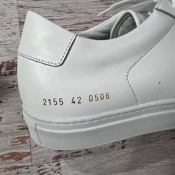 NEW COMMON PROJECTS BBALL Low Top Sneakers White Leather EU 42 US 9 Shoes ITALY - Picture 4 of 12